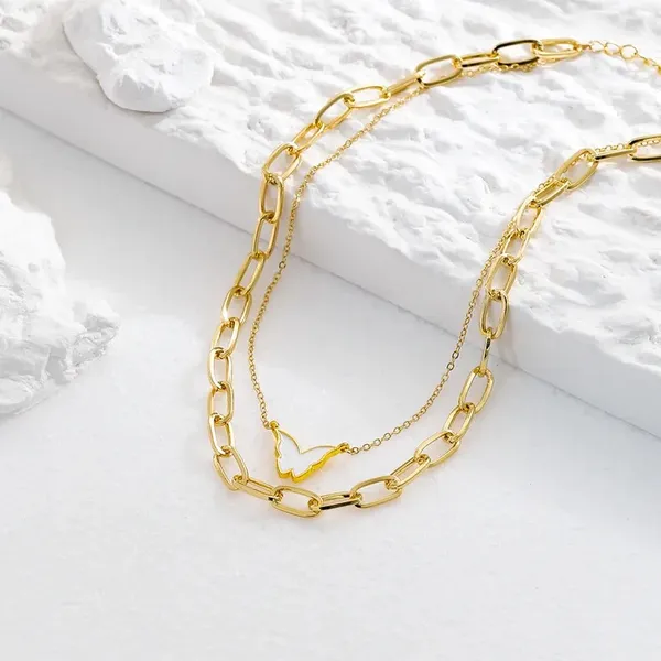 Stay Fly Butterfly Layered Gold Necklace - Image 6