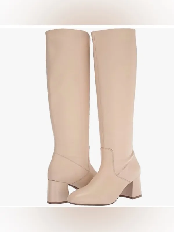 NWOB Seychelles Beige Knee High Block Heel Boots Size 10 - Image 2