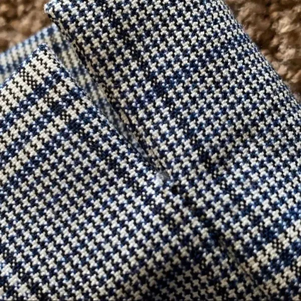 Zara Basic White, Blue & Black Plaid Dress Pants Elastic Waist Size M - Image 8