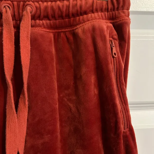 Aerie Velour Jogger Pants Rust Orange Brown Size XS - Image 9