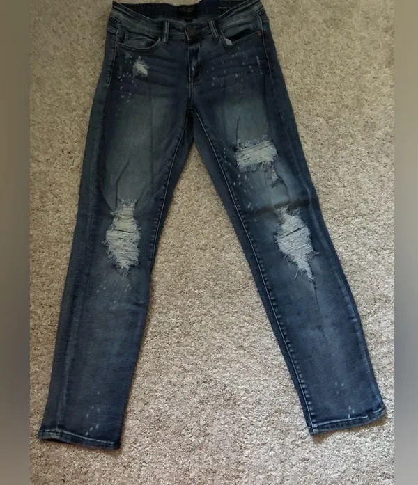 JUDY BLUE boyfriend Fit Distressed Denim Jeans pants women size 28 - Image 3