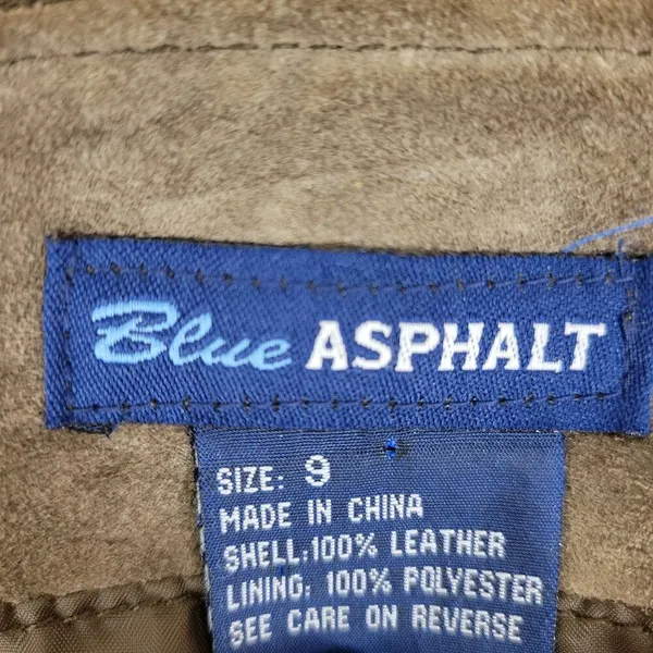 VTG Blue Asphalt Leather Fringe Mini Skirt 9 Brown Suede Rodeo Western Cowgirl - Image 2