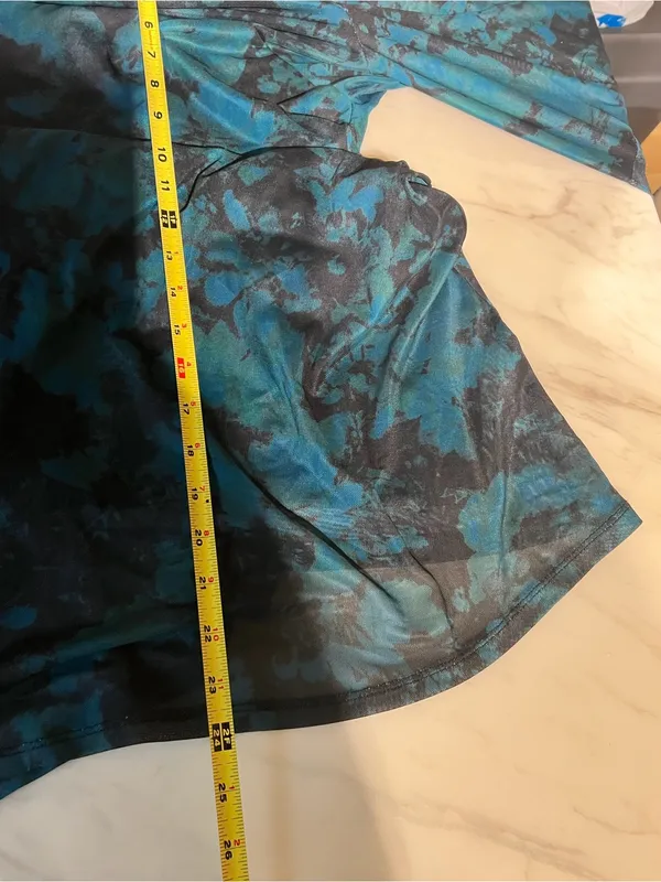 Cider Plus 4XL Teal Black Floral Mesh V-Neck Bell Sleeve Mini Dress NWT - Image 7