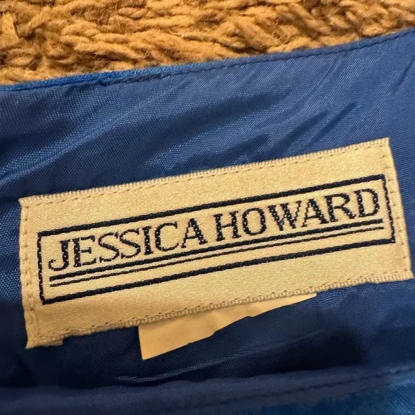Jessica‎ Howard Vintage Abstract Design Blue Dress - Image 4