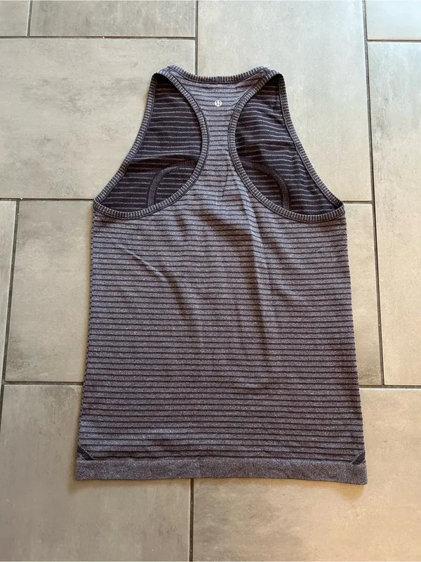 Lululemon Run: Swiftly Tech Tank | Rugby Stripe Tonal Heathered Black Grape - Image 3