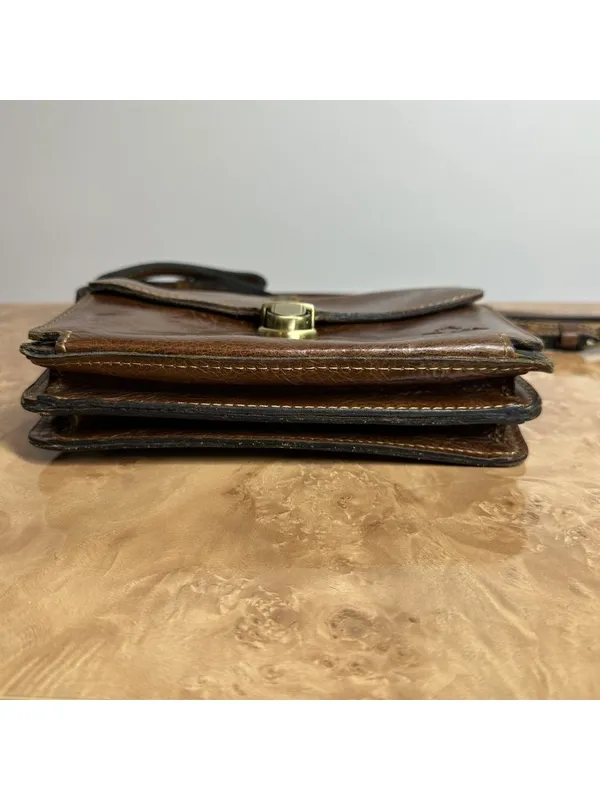 Patricia Nash Distressed Brown Leather Organizer Crossbody Wallet Bag Boho Vinta - Image 7