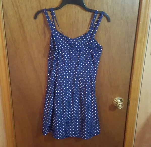 Audrey 3+1 Strappy Polka Dot Dress, Size Small - Image 5