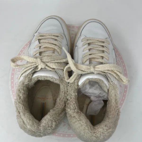 SAM EDELMAN Wess Sneaker Women 10 White Leather Faux Shearling‎ Platform Low Top - Image 6