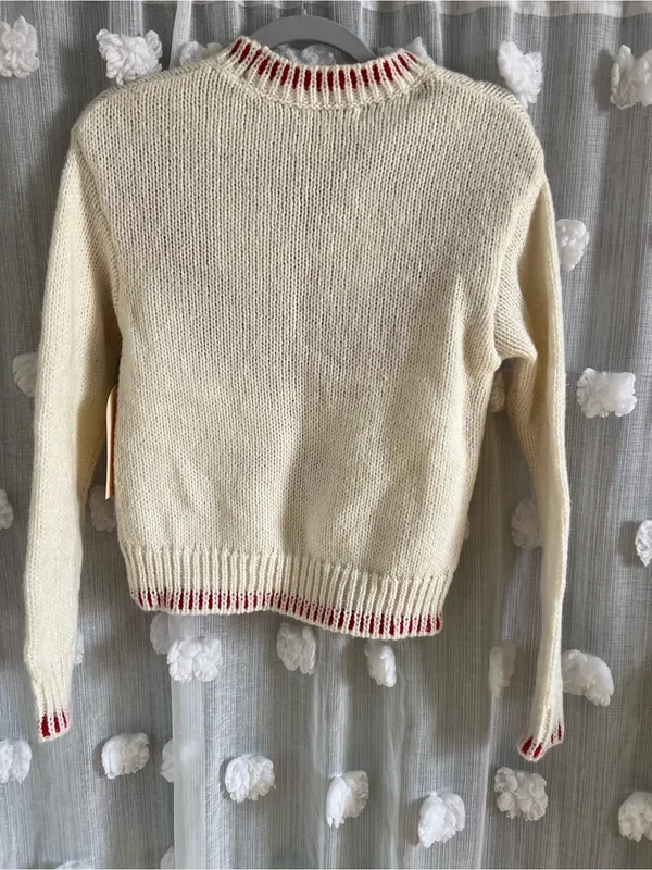 Coco & Shay Cream & Red Lobster Knit Sweater - Image 2