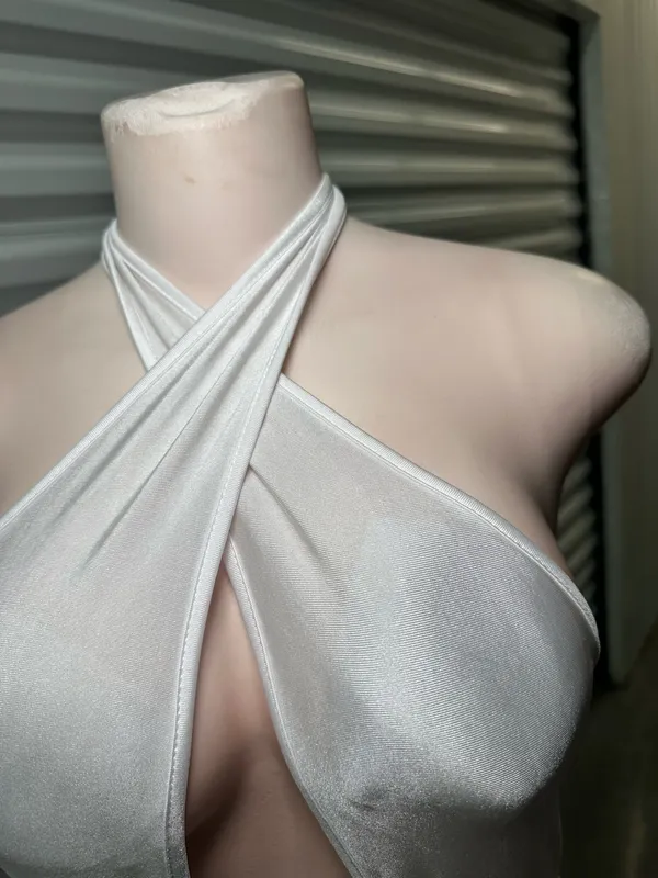 White Halter Bodysuit Jumpsuit | DIY Halloween Costume Outfit 👼🐰 - Image 4