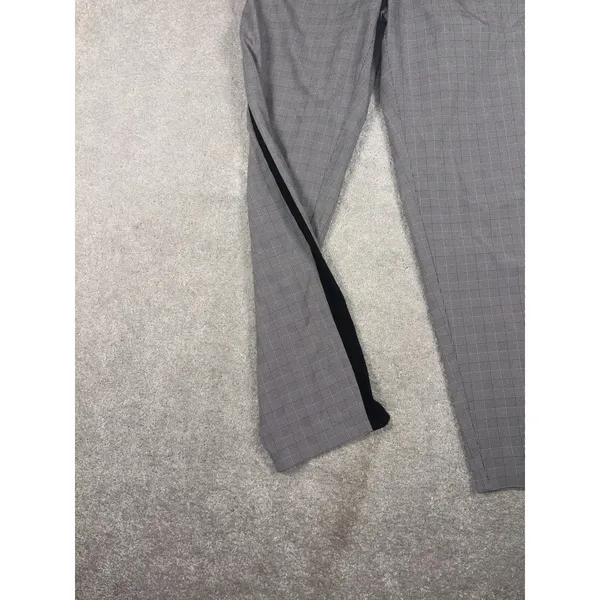 Athleta Pants Womens 4 Gray Black Plaid Brooklyn Ankle‎ Side Stripe Stretch - Image 2