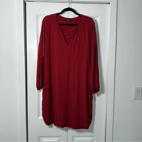 Madewell Women’s Du Jour Red Long Sleeve V-Neck XL - Image 2