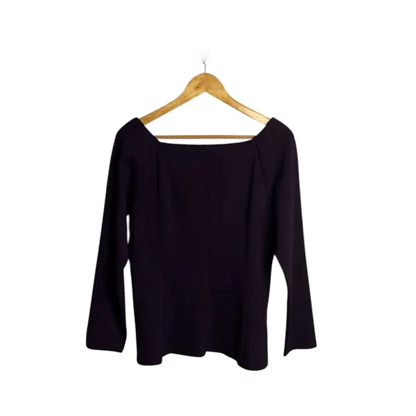 Ann Taylor Plum Jersey Knit‎ Fitted Top Size Large - Image 7