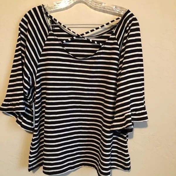 NWT ANA Black/White Striped‎ Top - Image 5