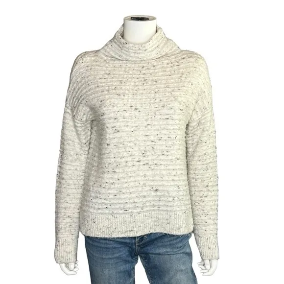 Madewell Off White Confetti Mock Neck Sweater Cozy Fuzzy Winter Pullover Size S - Image 2