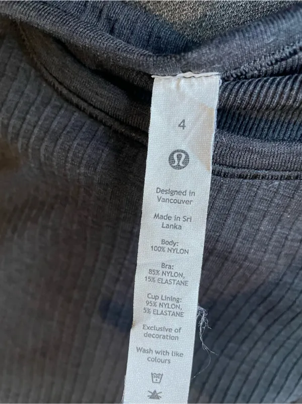lululemon athletica Black Ribbed Long Sleeve Crop Top - Image 3