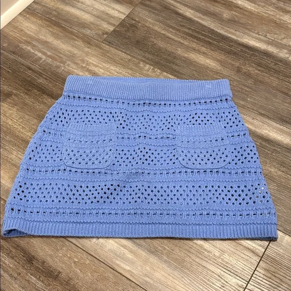 Free People FP Beach Mairead Fauxchet Skirt Periwinkle XL - Image 2