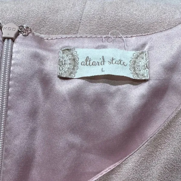 Altar’d State Crushed Velour Pink Scalloped Dress Women’s Large - Image 2