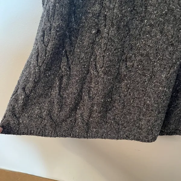 J.‎ Jill Women's Cozy Wool Cotton Blend Cable Knit Sweater Oversize Gray Small - Image 4