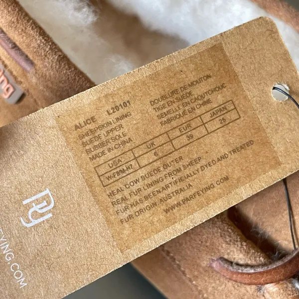 Parfeying Women’s Sheepskin Lined Suede Moccasin Slippers Tan UK 6 EU 39 US 8 - Image 2