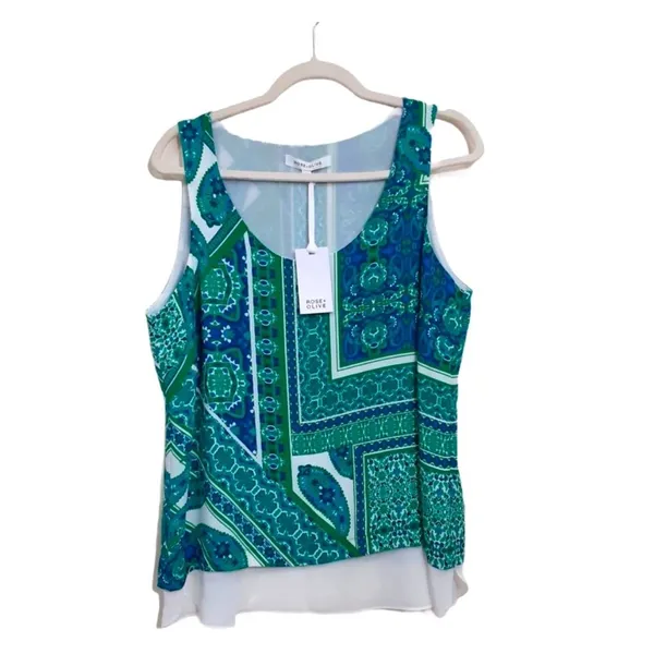 Rose & Olive Sleeveless Bandana Print Blouse | Women’s Size Medium‎ - Image 4