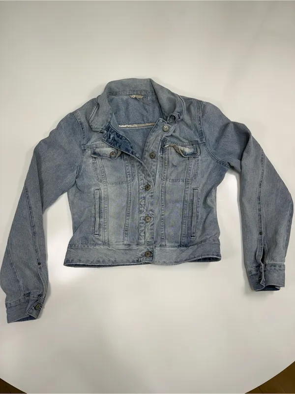 Free People Faded Light Blue Denim Jacket - Image 2
