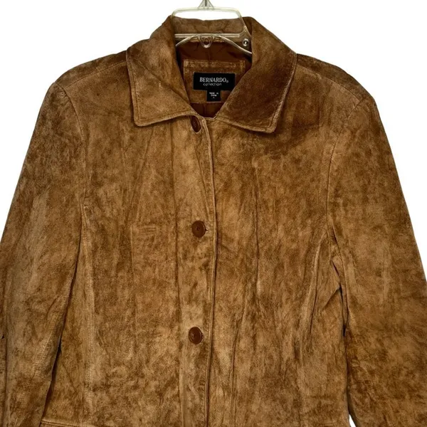 Vintage Bernardo Collection‎ Suede Coat Brown Size L - Image 2