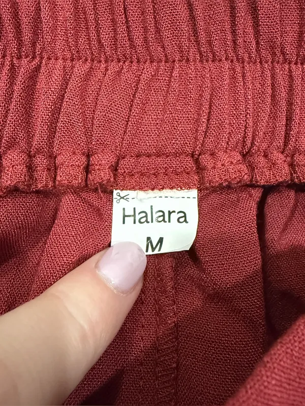 Halara Red High-Waisted Midi Casual Flare Skirt - Image 4
