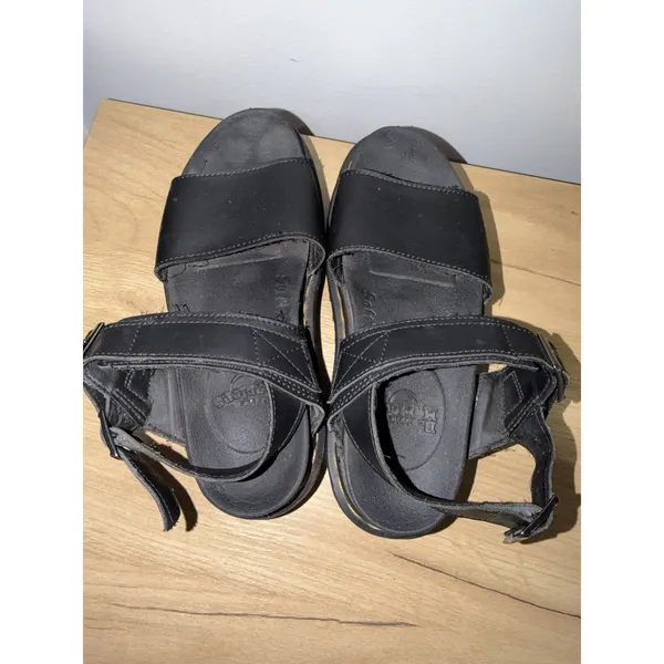 Dr. Martens Voss Black Leather Platform Sandals Women's Size 6 N - Image 7
