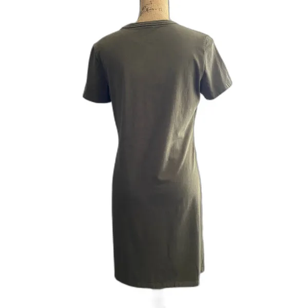 Calvin‎ Klein Olive Green Short Sleeve Graphic Logo T-Shirt Dress Size Medium - Image 4