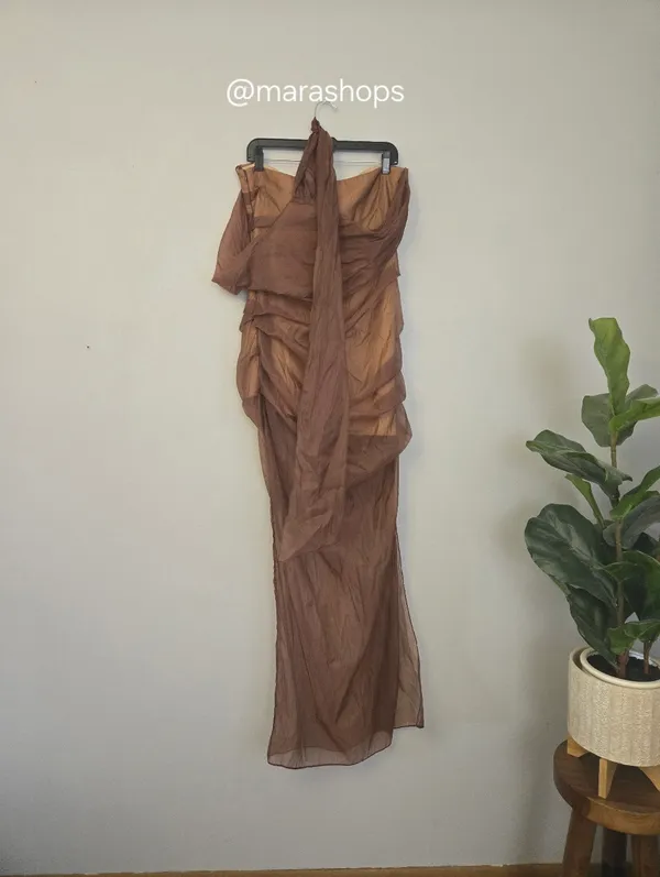 TOJHA Marceline Asymmetrical Sheer Maxi Dress - Image 8