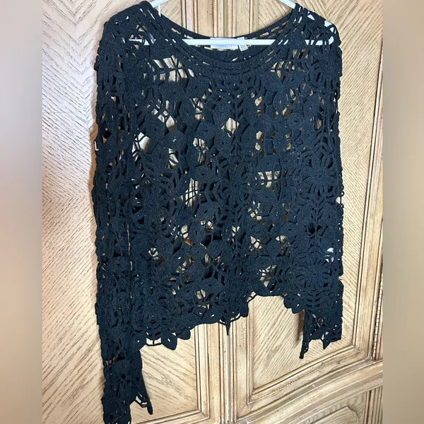 Cloth by design floral Crochet Shirt in black Size XL. - Image 2