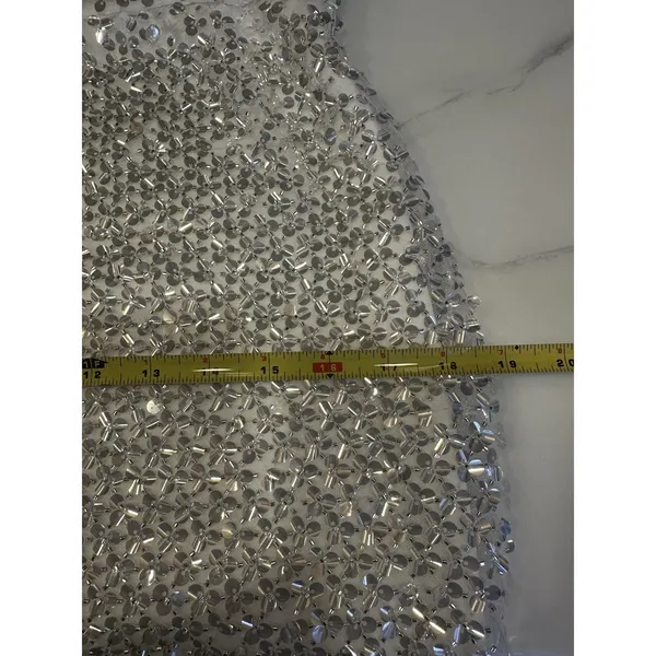 Lulu’s White Silver Sequin Strapless Mini Dress Size Medium Bridal Disco Formal - Image 5