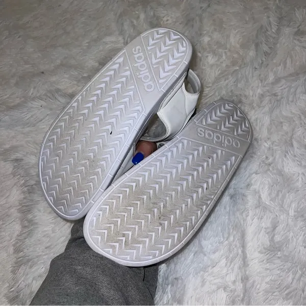 Adidas White Open Tor Slip on with Back Sandal size women’s 7 - Image 7
