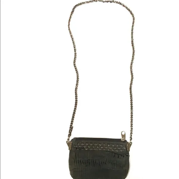 ‎Zara suede & chain strap detail Crossbody purse - Image 7