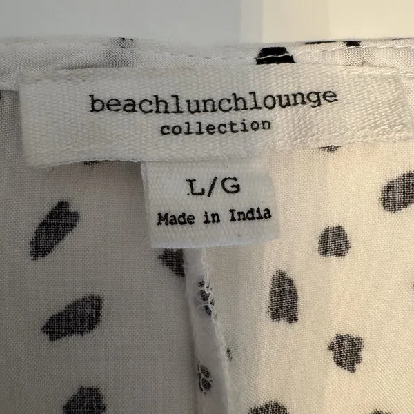BeachLunchLounge Polka Dot Blouse V Neck Boho Tie Front Flowy Casual Chic Top L - Image 6