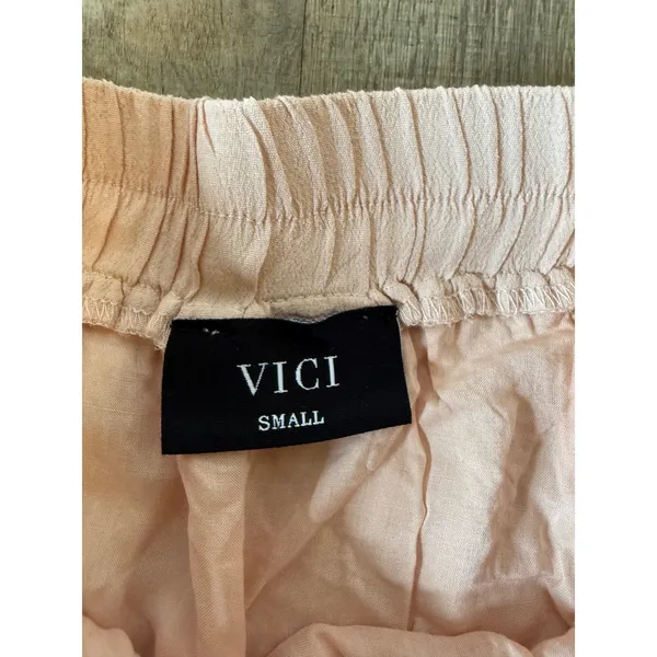 VICI Dolls Blush Pink Ruffle Mini Skirt Elastic Drawstring Waist Small - Image 2