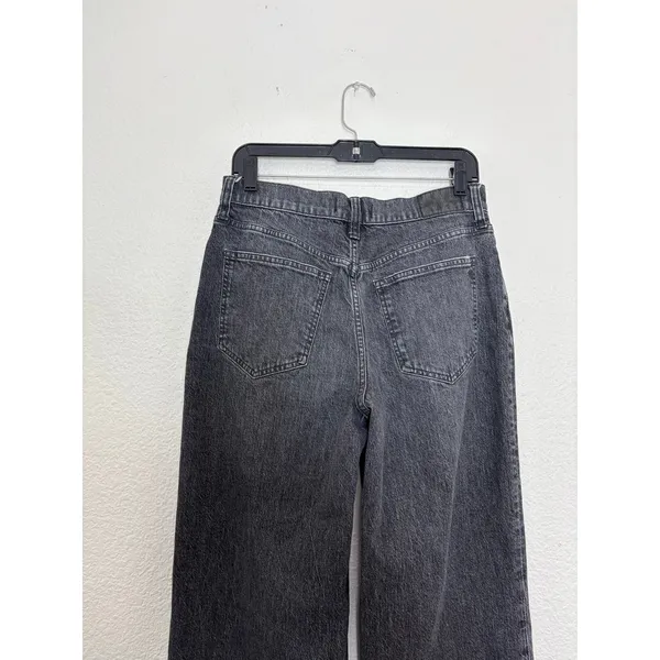 Madewell The Perfect Vintage Wide-Leg Crop Jeans Size 29 Washed Black Robles - Image 12