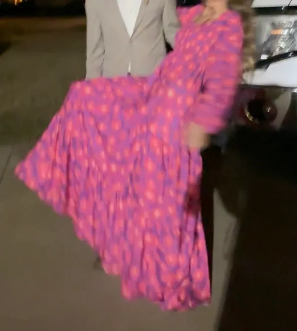 Long Flowery Dress Pink - Image 4