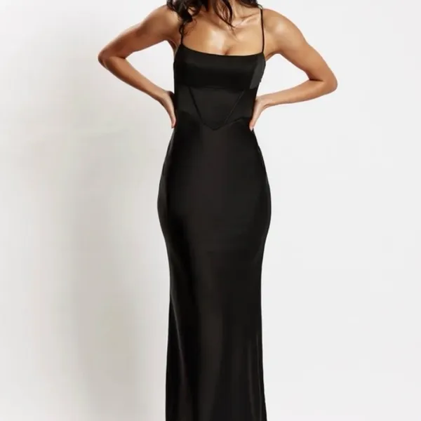 Meshki Desirie Satin Corset Maxi Dress Black XS‎ NWT - Image 16