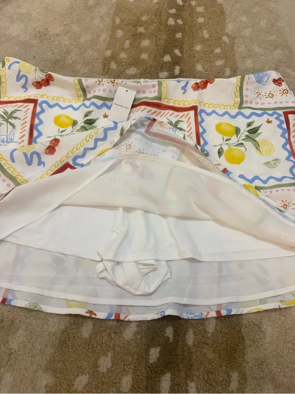 Abercrombie & Fitch The A&F Sienna Mini Skort NWT women’s size XXL tile print - Image 6