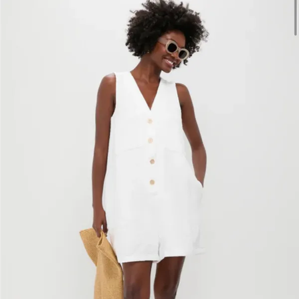 Tuckernuck White Textured Myla Romper in Size XXL - Image 2