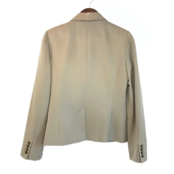 J. CREW Taupe Wool Button‎ Front Blazer Jacket 100% Wool Tan Beige Blazer Size 8 - Image 2