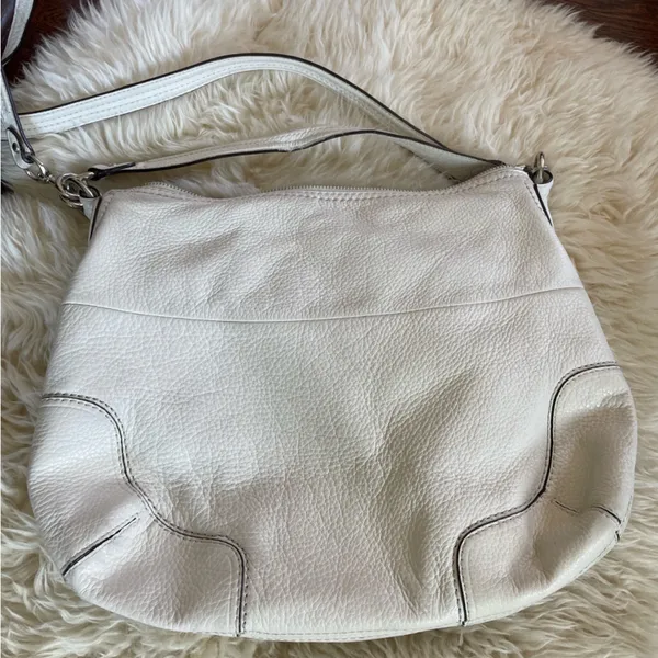 Vtg Coach Poppy Avery hobo/crossbody bag white pebbled leather - Image 5