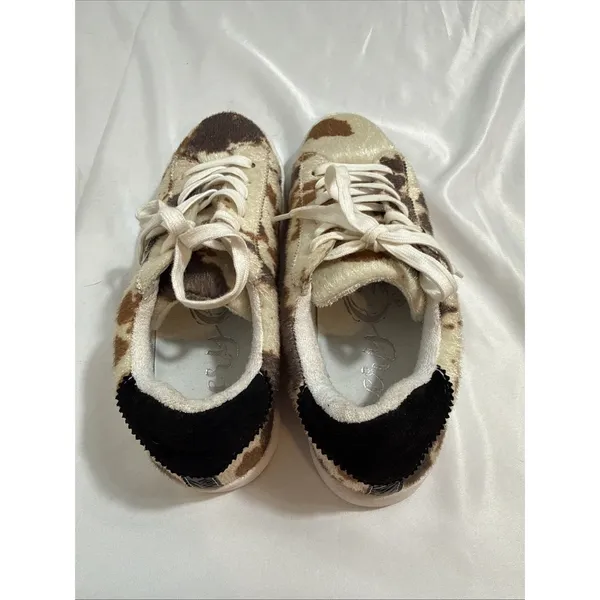 Very G Eva Faux Cow Hide Sneakers Women’s 8 Lace Up Deck Shoes Terry Lined - Image 11