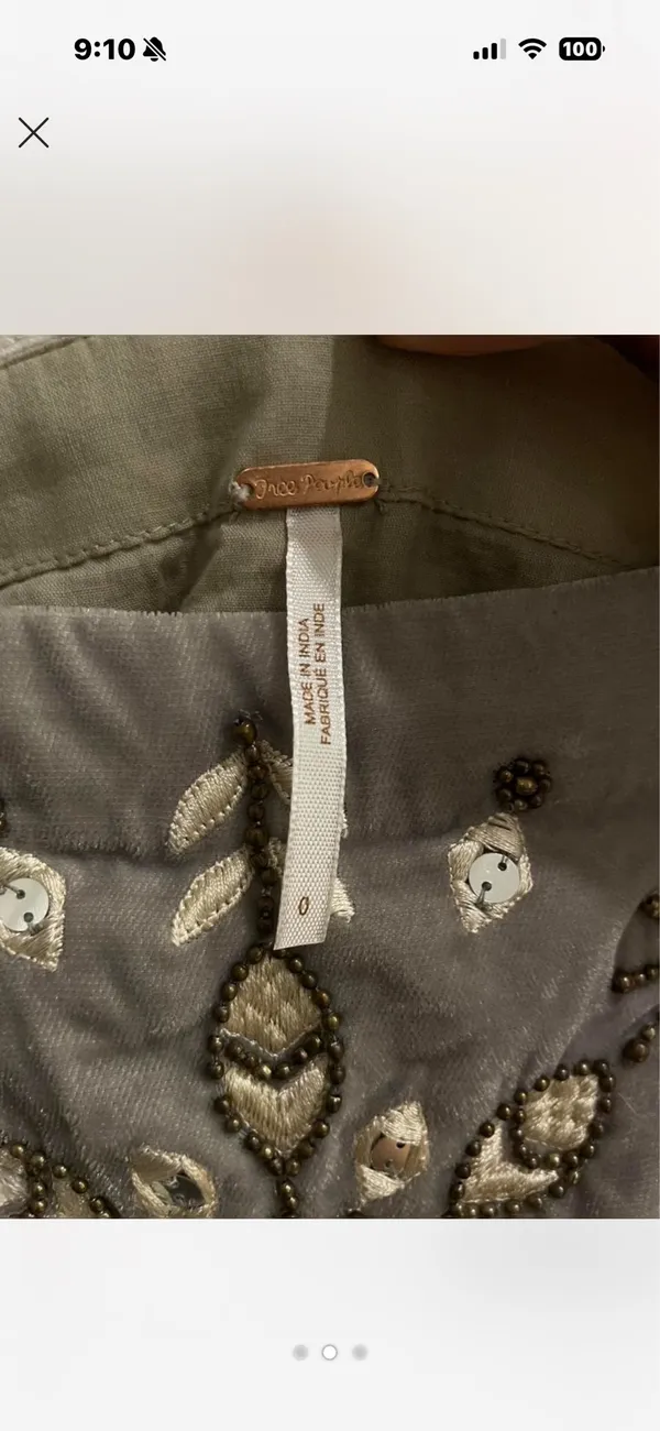 Free People Grey embroidered mini skirt with beading and sequins #festival #embellished - Image 2