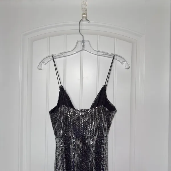Flounce Club London Wrap Mini Size 10 Dress Metallic Y2K Indie Sleaze Retro - Image 7