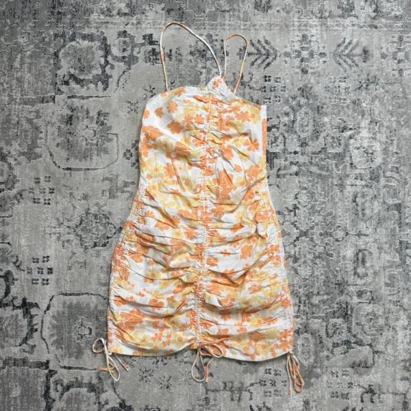 NEW Sabo Skirt Kani Asymmetric Dress Floral Print Cinched size M Medium NWT - Image 3