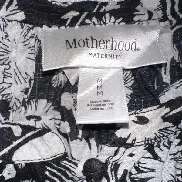 Motherhood Maternity Black & White Floral Women's Cotton Blouse - Image 4