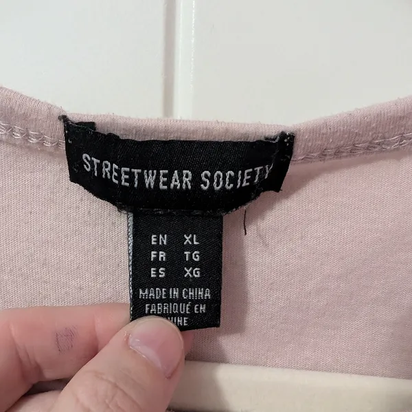 Streetwear Society Reckless Anime Cropped T-shirt Pale Pink Women's XLarge - Image 3